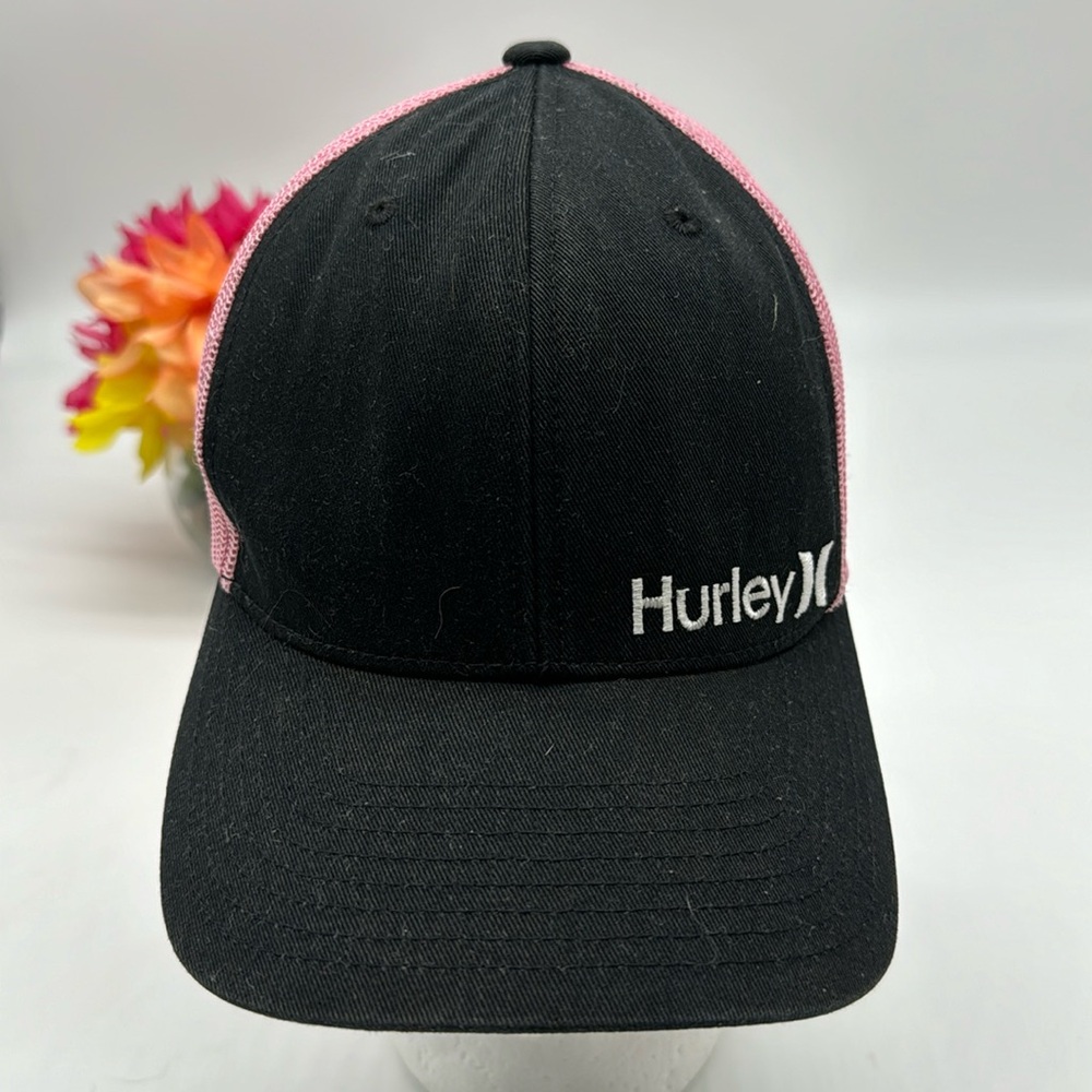Hurley Black Pink Trucker Hat Adjustable Surfer HT6102